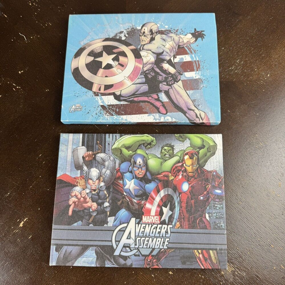 Marvel Avengers Canvas Art x2 8.75x6.75 Hulk Iron Man Thor Captain America